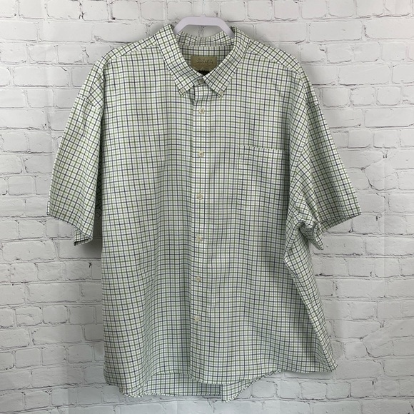 Cabela's Other - Cabelas Outfitter Series Shirt Mens 3XL Green/White Plaid Short Sleeve Button Up